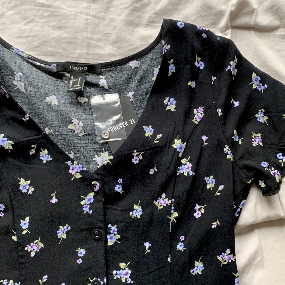 NWT black floral dress